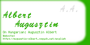 albert augusztin business card